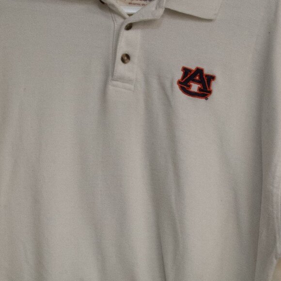 Pressbox Auburn University Polo Shirt - Mens 2XL - Cream With Embroidered Logo - Picture 3 of 8